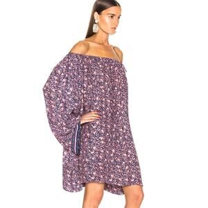 Natalie Martin Jessica Mini Dress Pink Blue Silk Floral Mini A-Line Sz‎ S